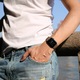 Természetes bőr szíj, Apple Watchhoz 7/6/5/4/3/2/1, Kompatibilis minden 38 mm-es kijelzővel rendelkező alma órához, M/L méret, Gesztenye szín