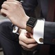 Természetes bőr szíj, Apple Watchhoz 7/6/5/4/3/2/1, Kompatibilis minden 38 mm-es kijelzővel rendelkező alma órához, M/L méret, Gesztenye szín