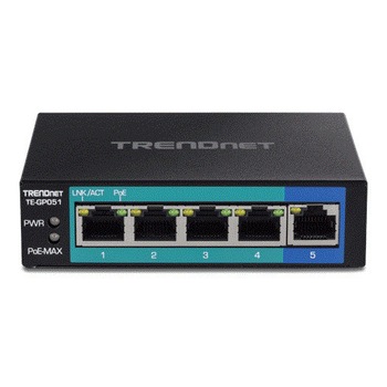 Switch 5 porturi Gigabit PoE+ 35W - TRENDnet TE-GP051 Switch 5 porturi Gigabit PoE+ 35W - TRENDnet TE-GP051