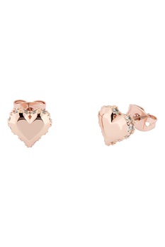 Ted Baker, Cercei cu tija si model in forma de inima, Auriu rose Ted Baker, Cercei cu tija si model in forma de inima, Auriu rose