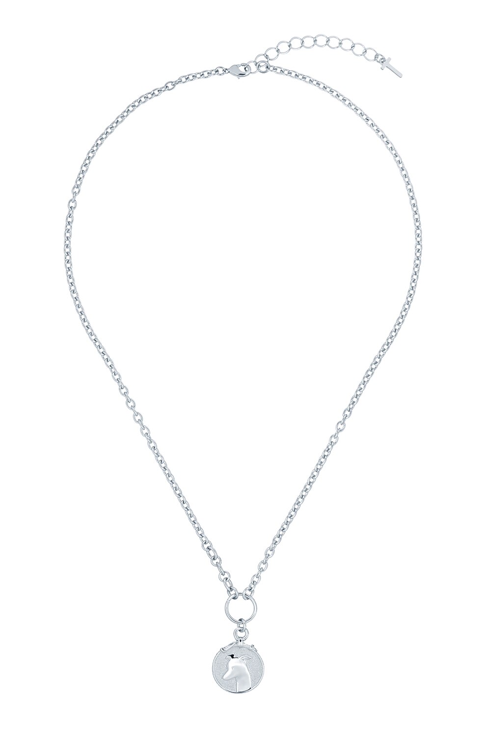 Ted Baker, Colier din lant cu pandantiv circular discret, Argintiu