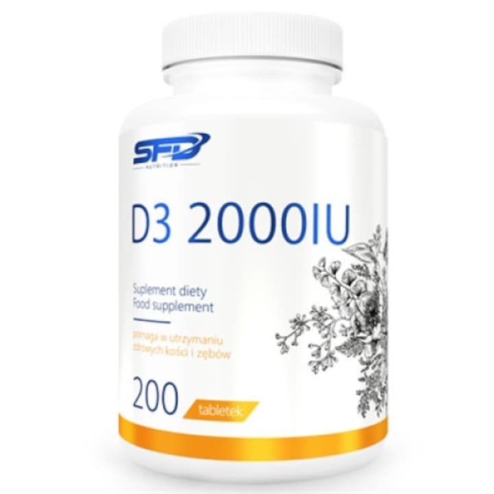 Хранителна добавка Витамин D3 2000IU 200 таблетки (200 дози)
