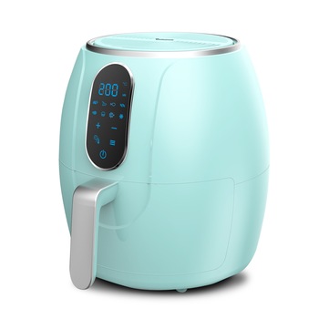 Friteuza profesionala cu aer cald TurboTronic TT-AF3D, 1200W, 3 litri, termostat reglabil 30 - 200°, temporizator, fara ulei,turcoaz Friteuza profesionala cu aer cald TurboTronic TT-AF3D, 1200W, 3 litri, termostat reglabil 30 - 200°, temporizator, fara ulei,turcoaz