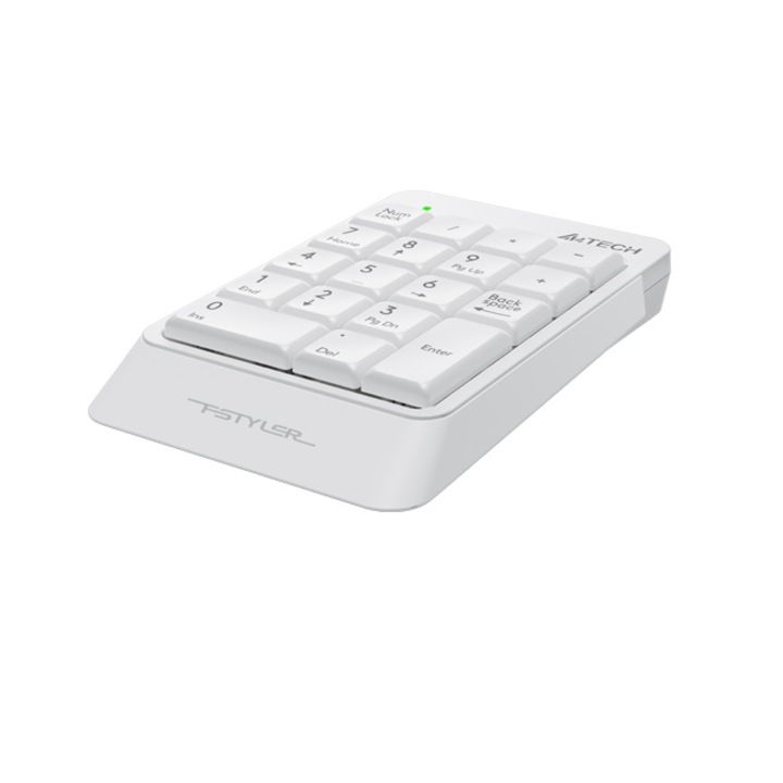 Цифрова клавиатура A4TECH FK13P, Бял, USB