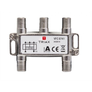 Splitter 4 iesiri 5-1200 MHz, CATV cu DOCSIS 2.0 / 3.0 / 3.1, Triax, seria PLATINUM - VFC 0741 Splitter 4 iesiri 5-1200 MHz, CATV cu DOCSIS 2.0 / 3.0 / 3.1, Triax, seria PLATINUM - VFC 0741
