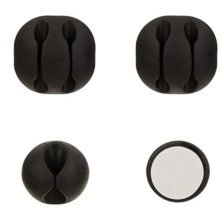 Set suport cabluri, 4 buc, negru