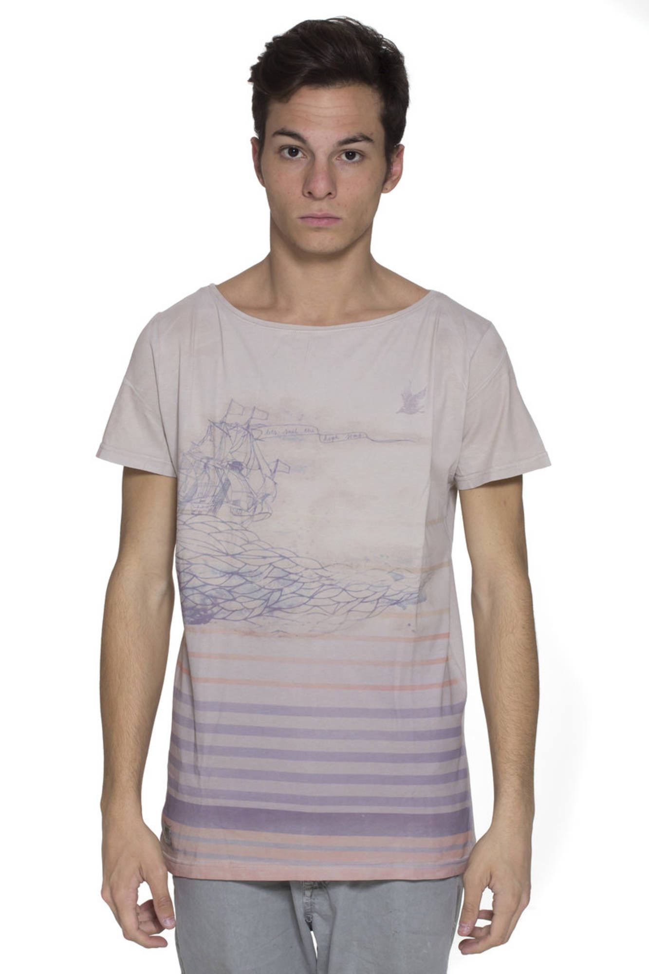 Tricou Barbati, PRIMO EMPORIO, 9101493, Logo, Bej, Bej