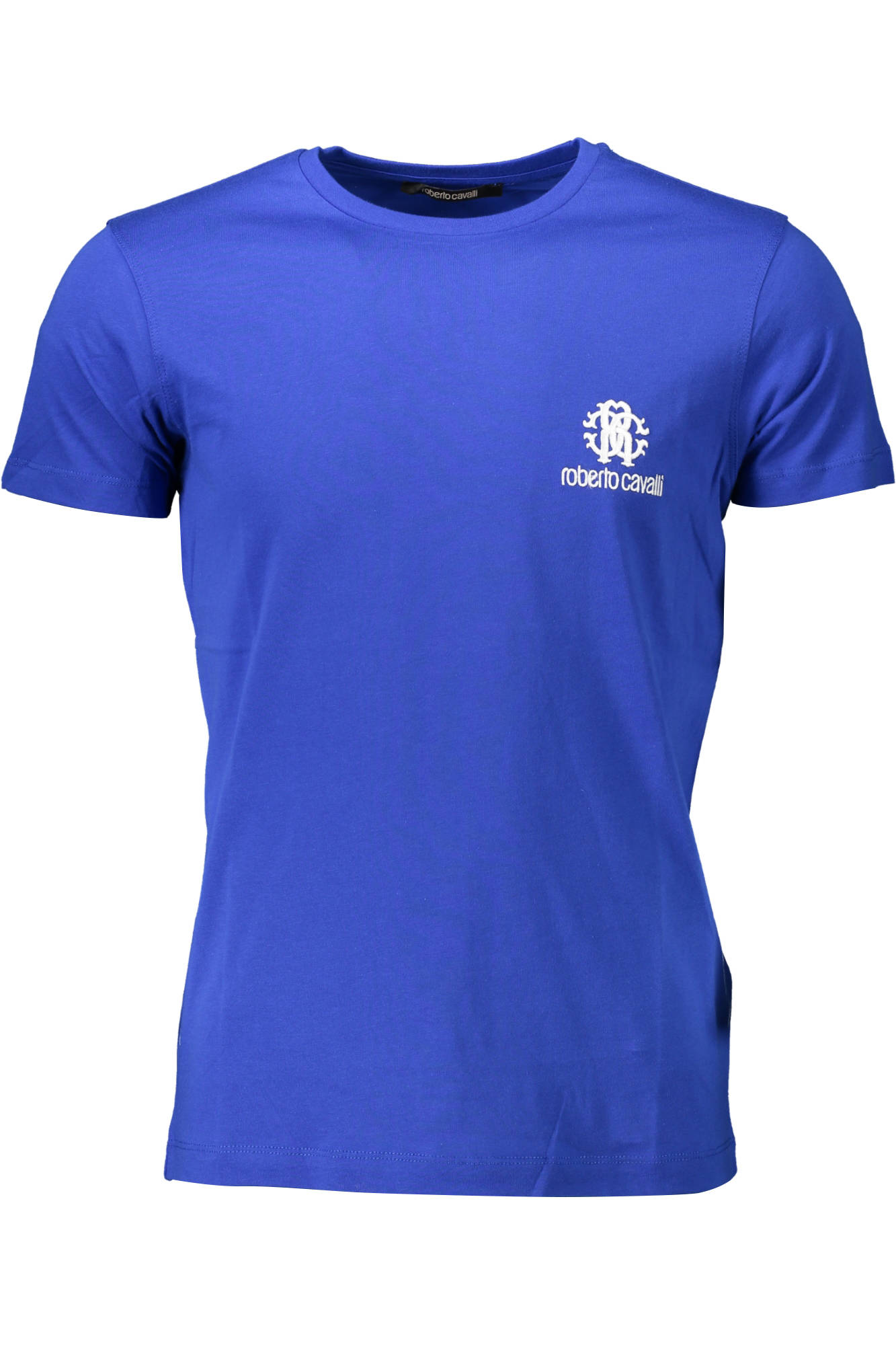 Tricou Barbati, ROBERTO CAVALLI, 9101686, Logo, Albastru, Albastru, S