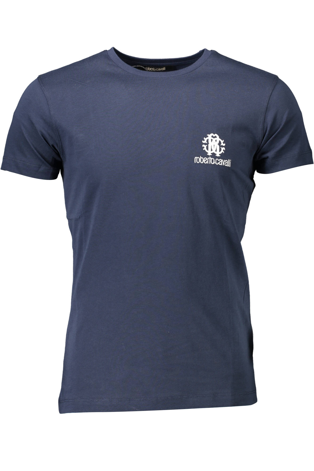 Tricou Barbati, ROBERTO CAVALLI, 9101693, Logo, Albastru, Albastru