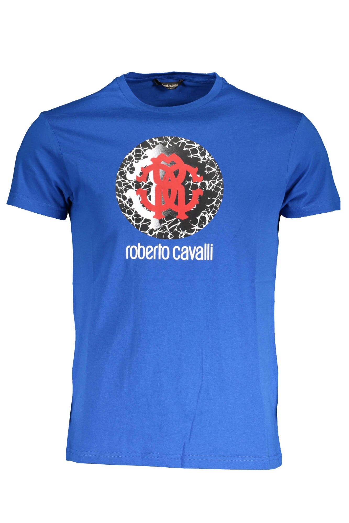 Tricou Barbati, ROBERTO CAVALLI, 9101661, Logo, Albastru, Albastru