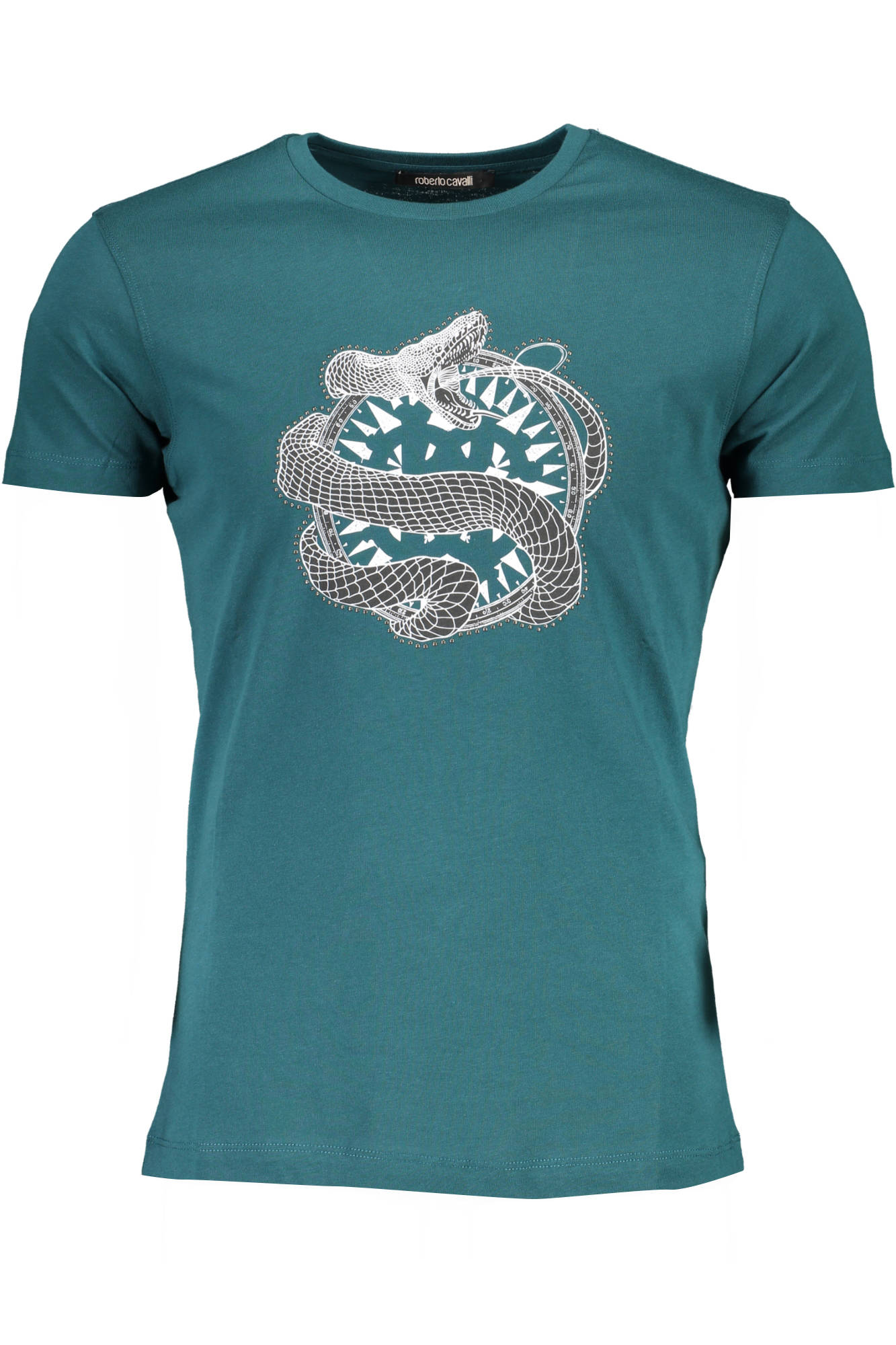 Tricou Barbati, ROBERTO CAVALLI, 9101742, Logo, Verde, Verde