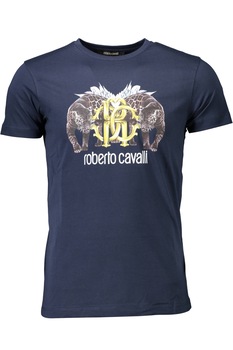 Roberto Cavalli - Férfi póló, 9101815, logó, kék, L INTL, Kék