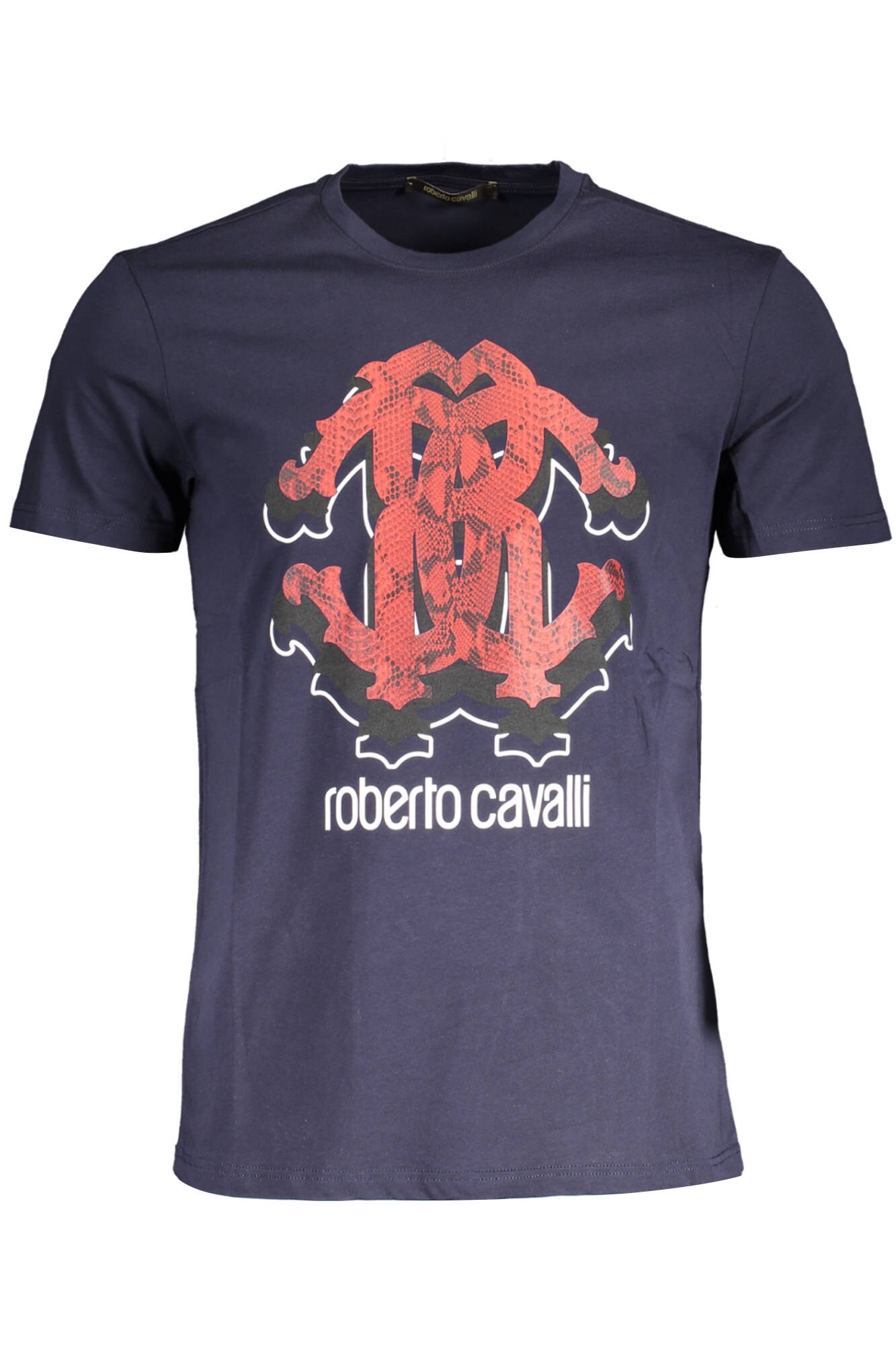 Tricou Barbati, ROBERTO CAVALLI, 9101519, Logo, Albastru, M INTL