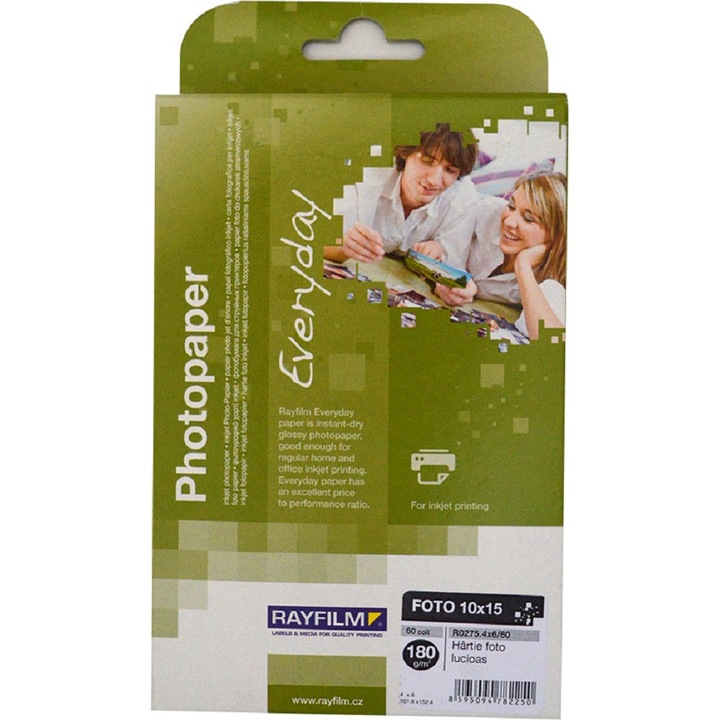 Hartie foto glossy gama EveryDay 180g 10x15cm 60/set inkjet Rayfilm