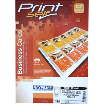 Hartie foto A4, mata LaserMedia, pretaiata 90x50mm 200g 20/set laser Rayfilm Hartie foto A4, mata LaserMedia, pretaiata 90x50mm 200g 20/set laser Rayfilm