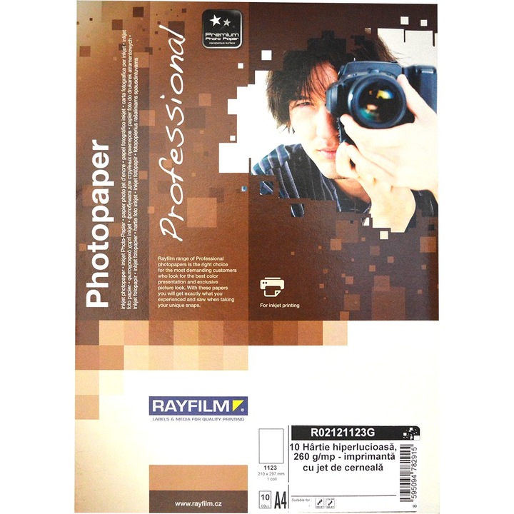 Hartie foto A4, glossy Professional, 260g 10/set inkjet Rayfilm