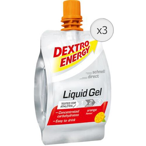 Gel lichid energizant aroma Portocala 60ml Dextro Energy, 3 bucati