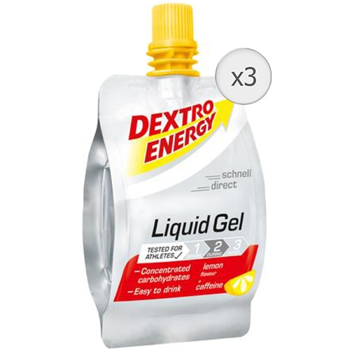 Gel lichid energizant aroma Lamaie si Cafeina 60ml Dextro Energy, 3 bucati