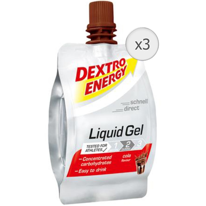 Gel lichid energizant aroma Cola 60ml Dextro Energy, 3 bucati