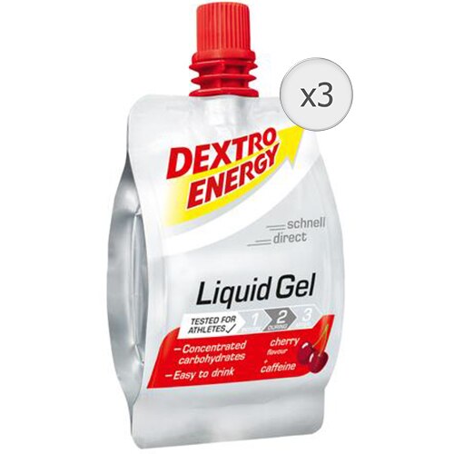 Gel lichid energizant aroma Cirese si Cafeina 60ml Dextro Energy, 3 bucati