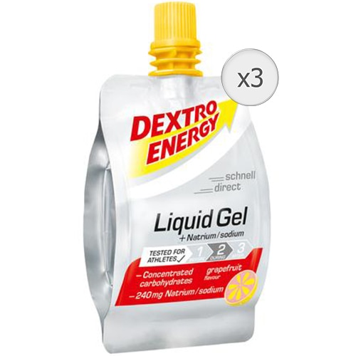 Gel lichid energizant aroma Grapefruit si Sodiu 60ml Dextro Energy, 3 bucati