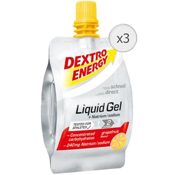 Gel lichid energizant aroma Grapefruit si Sodiu 60ml Dextro Energy, 3 bucati Gel lichid energizant aroma Grapefruit si Sodiu 60ml Dextro Energy, 3 bucati