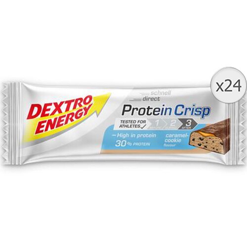 Baton proteic si Carbohidrati Protein Crisp Caramel 50g Dextro Energy, 24 bucati