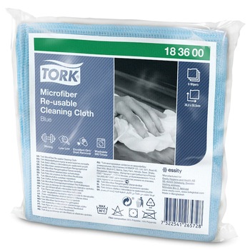 Kit 6 lavete reutilizabile Tork din microfibra,30.5x30.5, albastru Kit 6 lavete reutilizabile Tork din microfibra,30.5x30.5, albastru