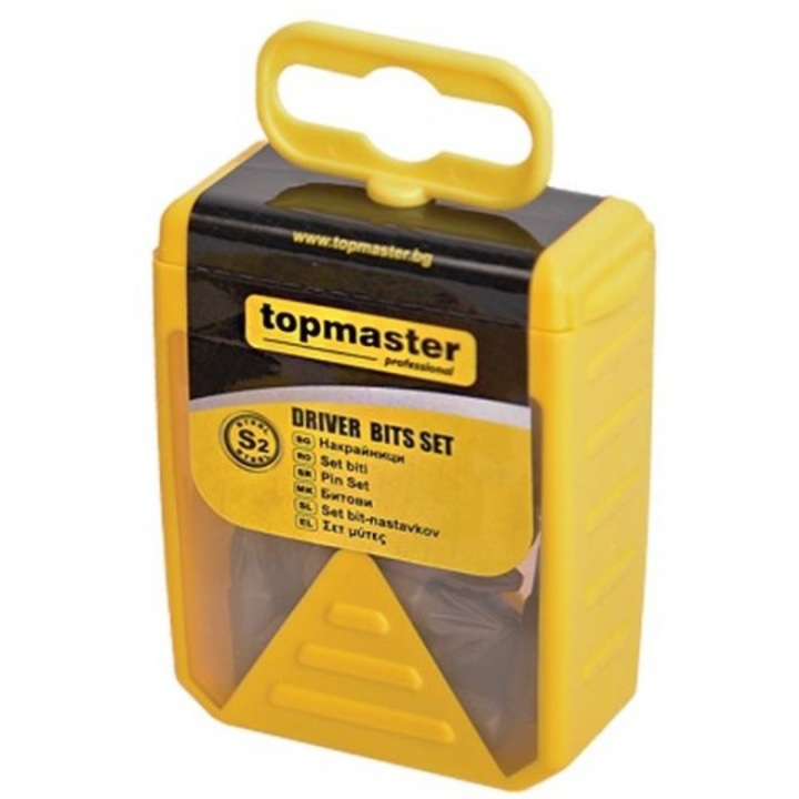 Bitkészlet 20 db / doboz PZ2 x 25mm S2 HRC 59-60, Topmaster, 338707
