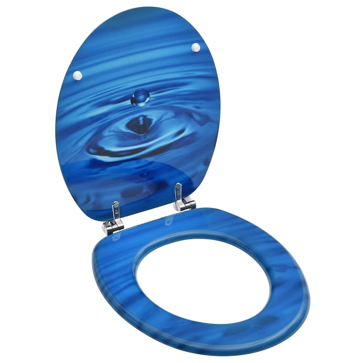 vidaXL kék vízcseppmintás MDF WC-ülőke fedéllel 146906