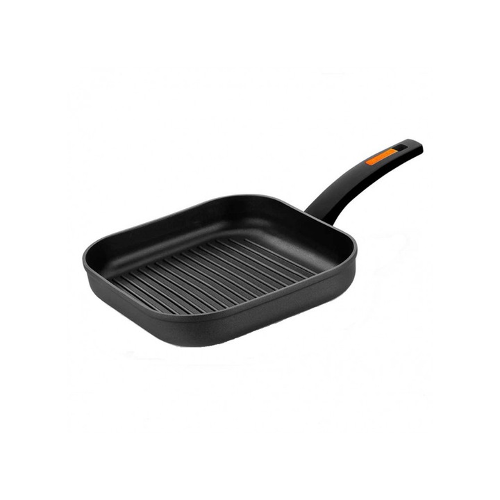 Tigaie Grill Monix Fuego, invelis antiaderent Xylan, aluminiu 4 mm, 28x28 cm