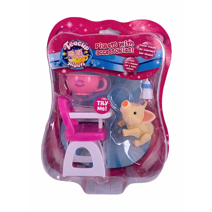 Фигурки Tomy Бебе прасенце с музикална носле 718340-3, Издава 3 фрази и 3 звукови ефекта, Прасенце в столче