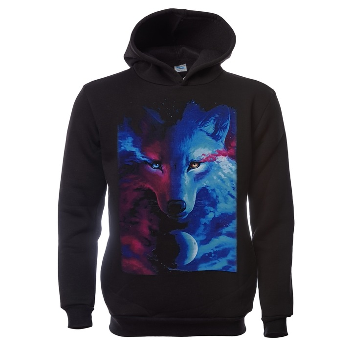 Printex férfi pulóver, Wolf, Galaxy Wolf, Galaxy, Wolf sorozat, fekete