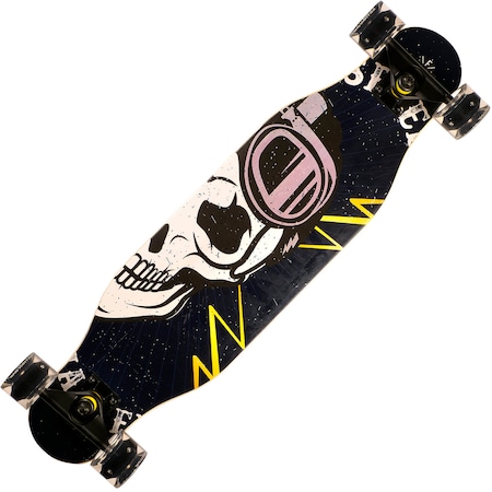 Longboard Action One, roti luminoase, ABEC-7, PU, Aluminiu, 100 kg, 80 x 20 cm, negru, Speed Master