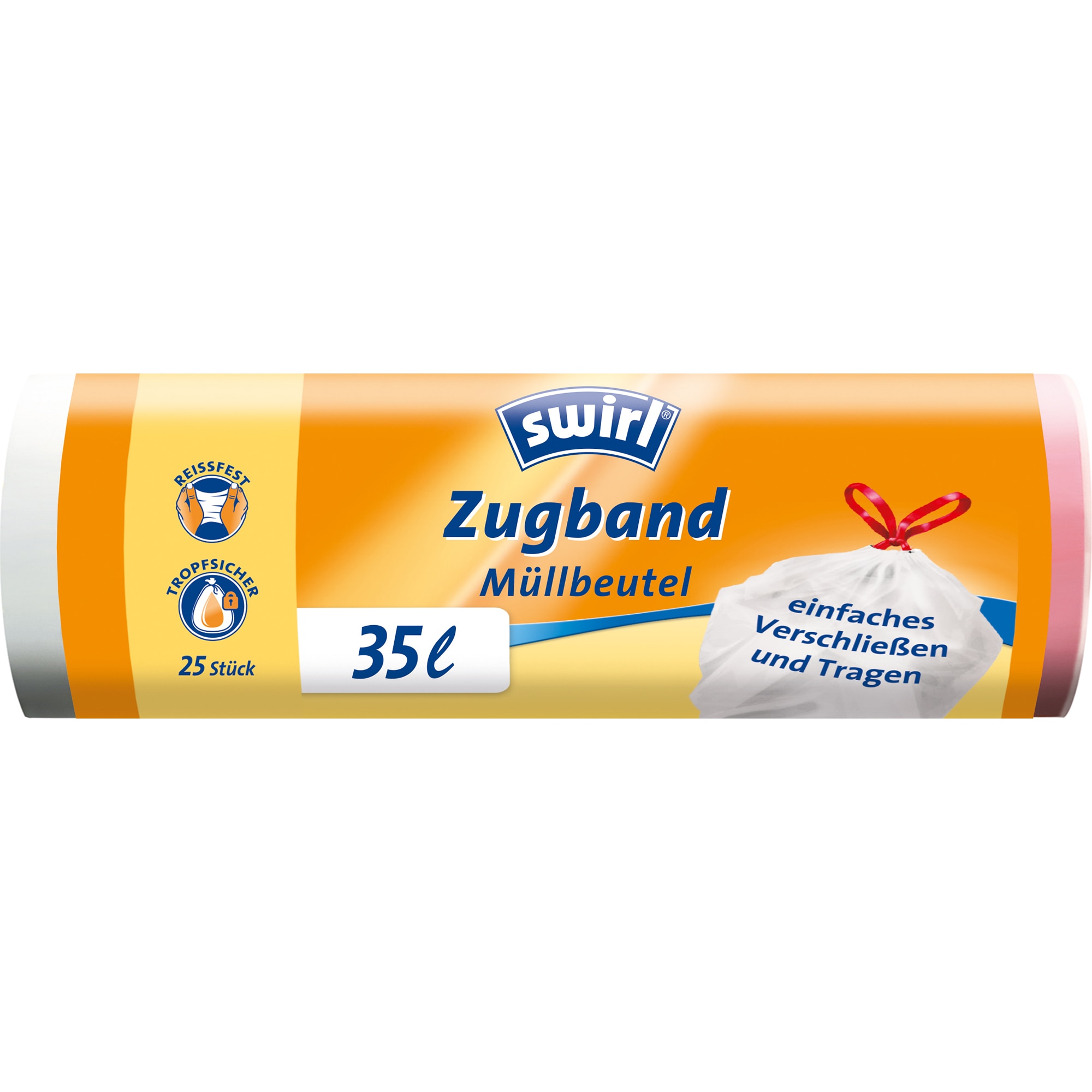 Saci menajeri Swirl colorati, cu snur, 35L, 25 buc