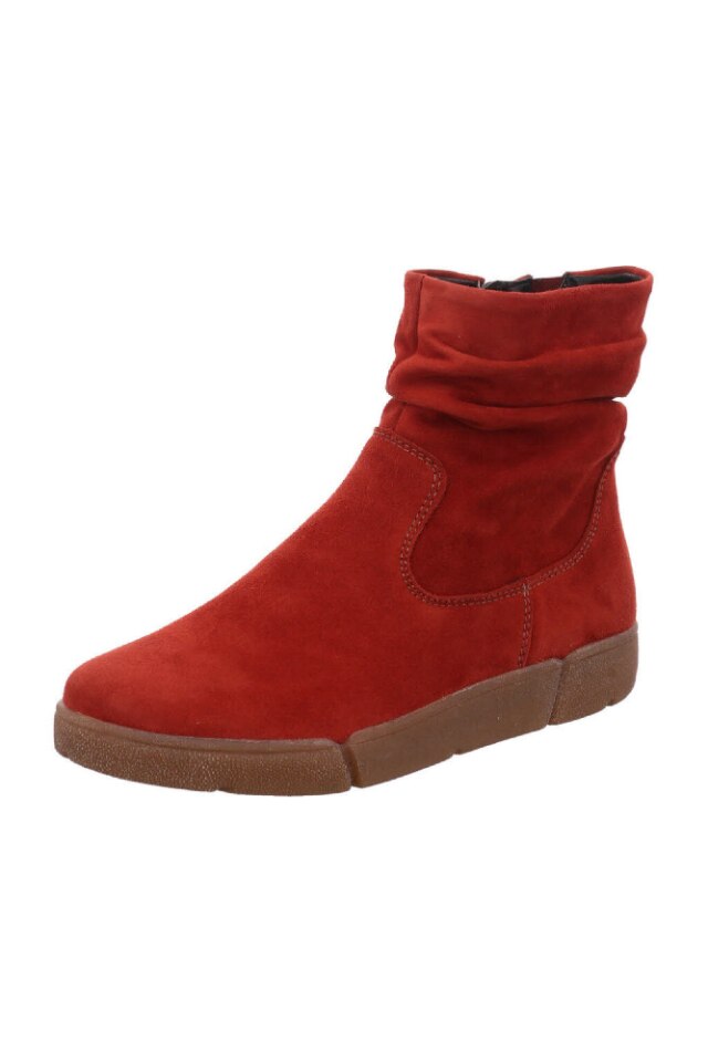 Botine 214437067, Ara, Piele intoarsa, Rosu, Rosu