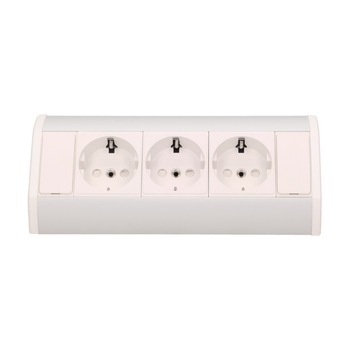 Priza pentru mobilier ORNO OR-GM-9001/W-G(GS), 16A, 3680W, 3 prize Schuko, lungime cablu 0.6 m, alb/argintiu Priza pentru mobilier ORNO OR-GM-9001/W-G(GS), 16A, 3680W, 3 prize Schuko, lungime cablu 0.6 m, alb/argintiu