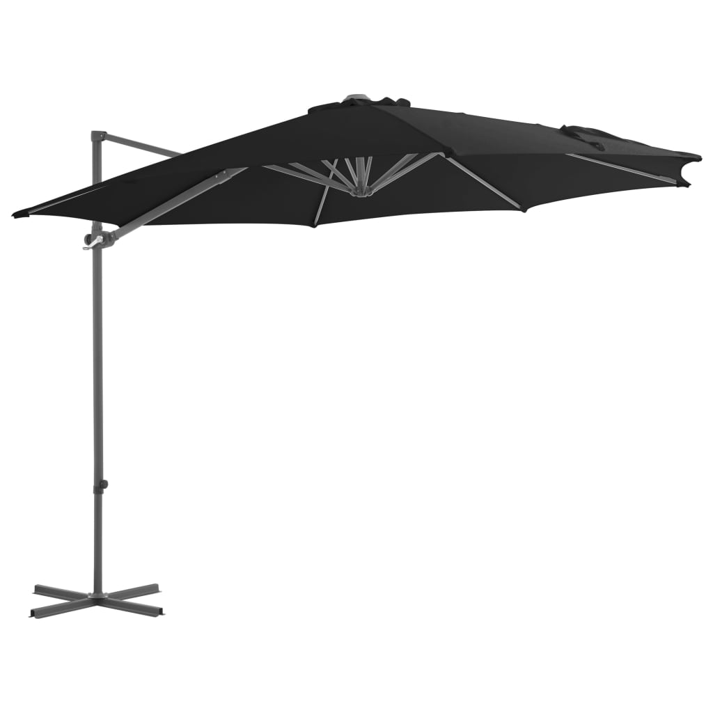 Umbrela de exterior in consola cu stalp din aluminiu vidaXL, 300 x 255 cm, Negru