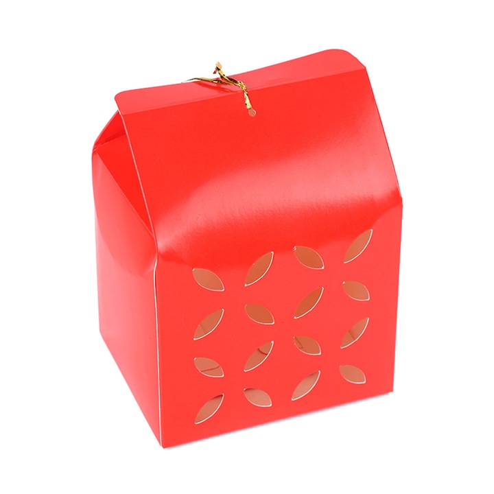 Перфорирана квадратна кутия, Createur, червена, 9 x 11 x 10 см