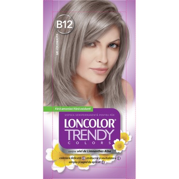 Vopsea de par semi-permanenta fara amoniac Loncolor Trendy Colors B12 Gri Coldwaves, 50 ml Vopsea de par semi-permanenta fara amoniac Loncolor Trendy Colors B12 Gri Coldwaves, 50 ml