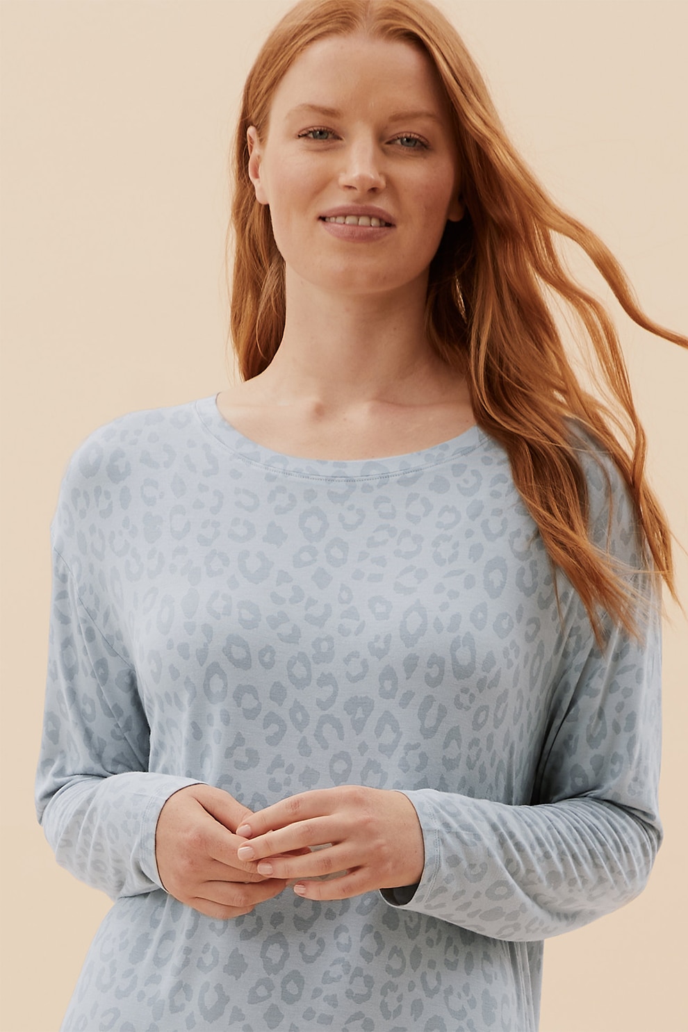 Marks & Spencer, Camasa de noapte cu animal print, Gri deschis