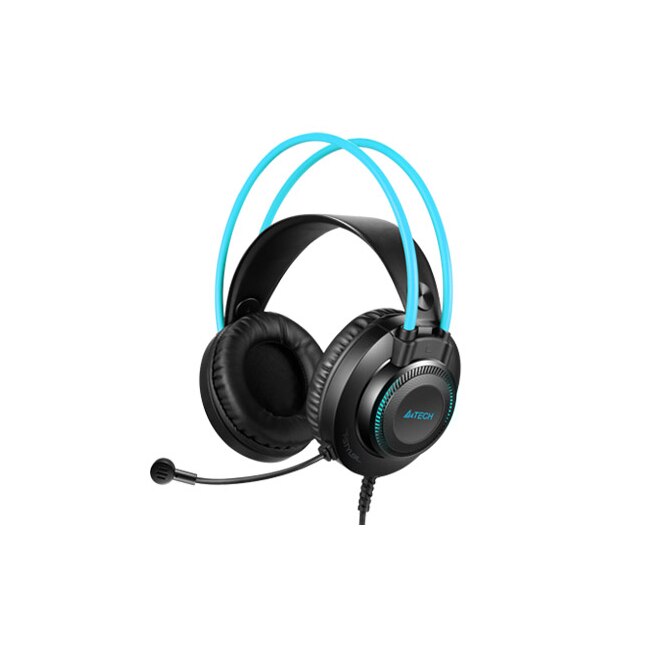 Casti A4TECH FH200U, Stereo, USB, Negru/Albastru