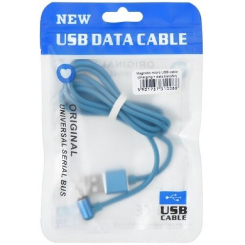 Cablu Date & Incarcare Magnetic MicroUSB, Albastru, 1 Metru Paramount
