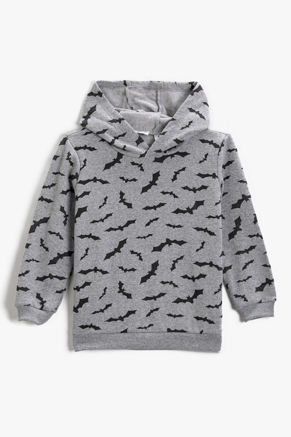 KOTON, Hanorac cu imprimeu grafic, Gri melange/Negru