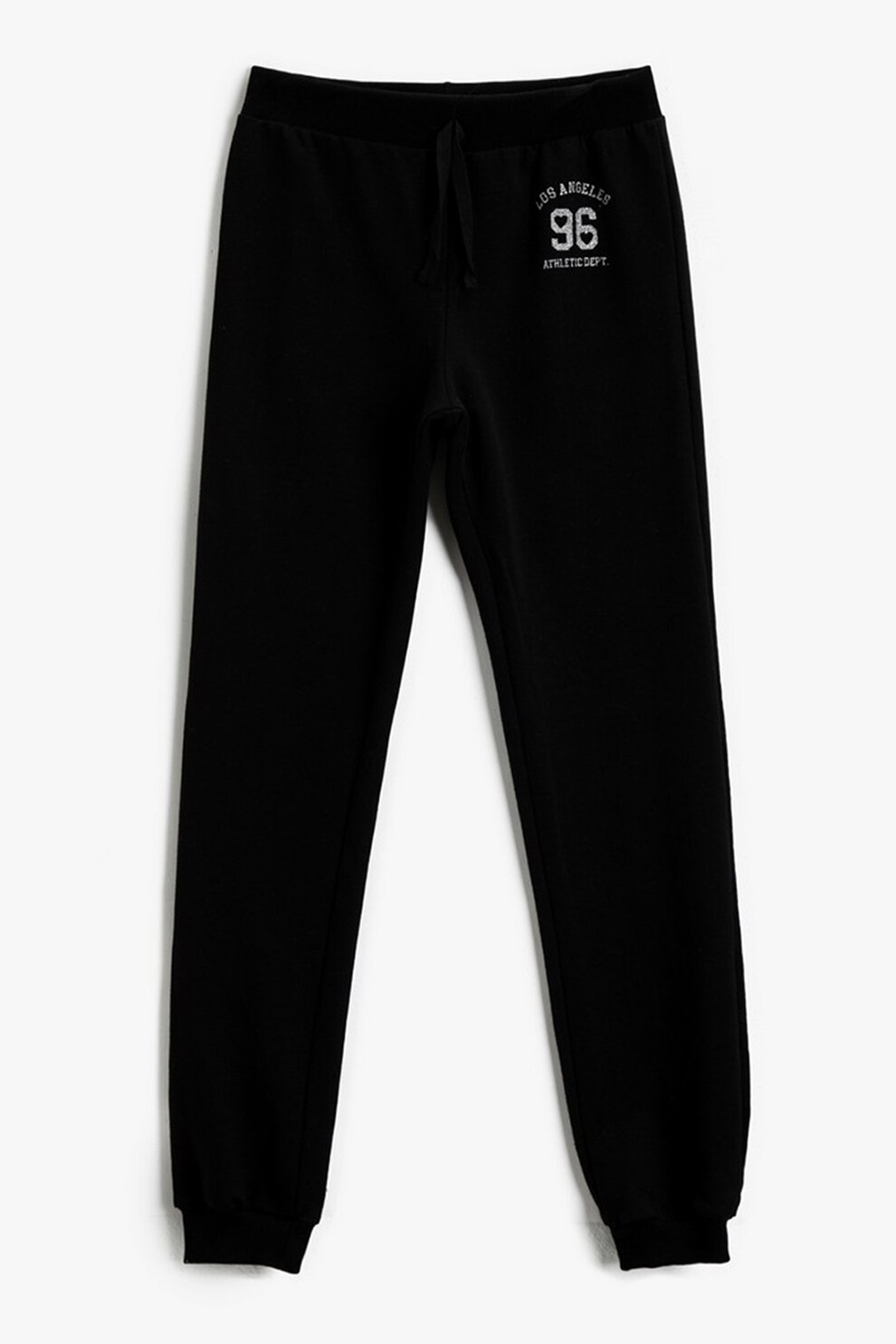 KOTON, Pantaloni sport conici cu talie medie, Negru