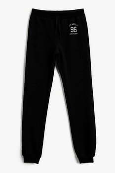 KOTON, Pantaloni sport conici cu talie medie, Negru KOTON, Pantaloni sport conici cu talie medie, Negru