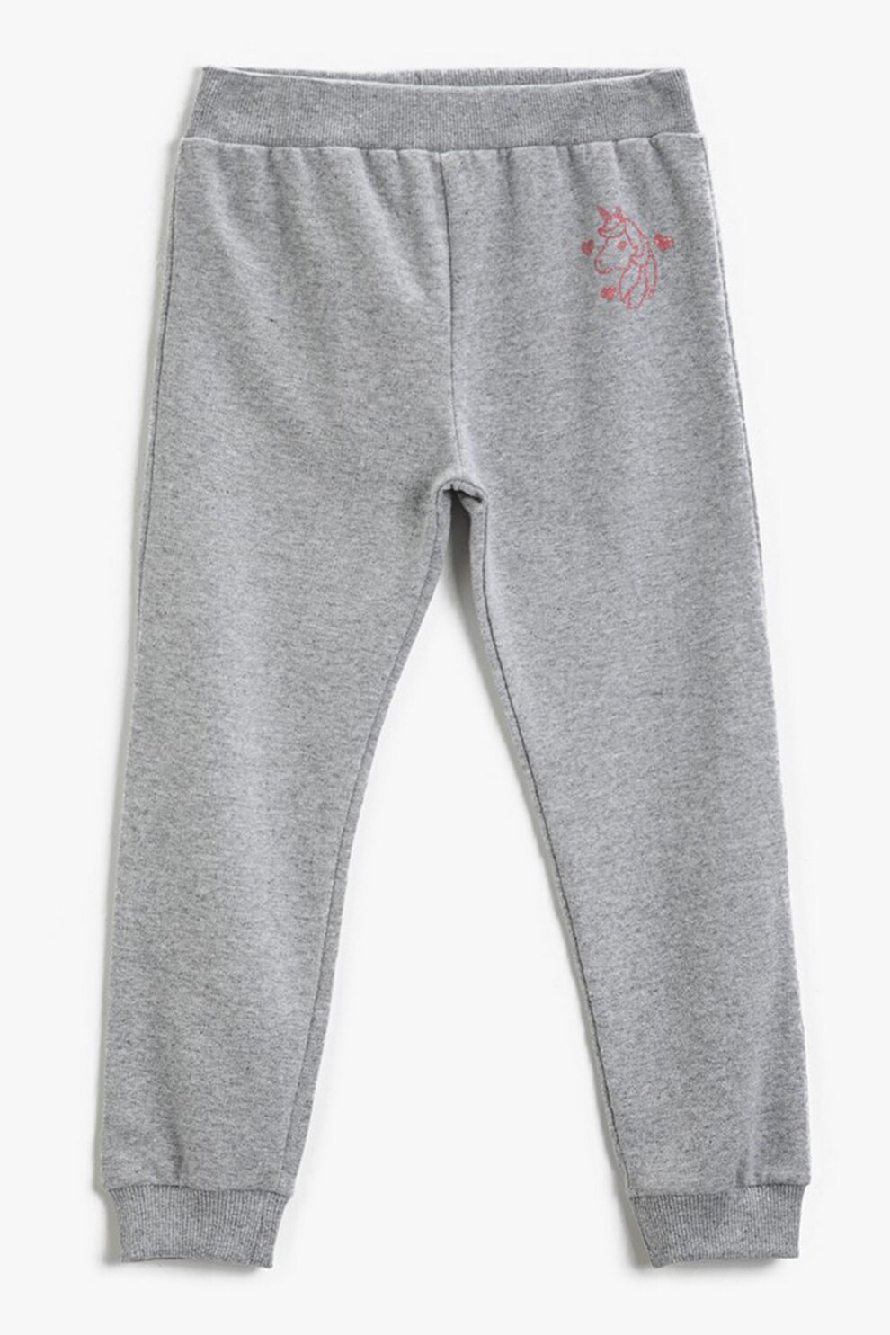 KOTON, Pantaloni sport conici cu talie medie, Gri melange