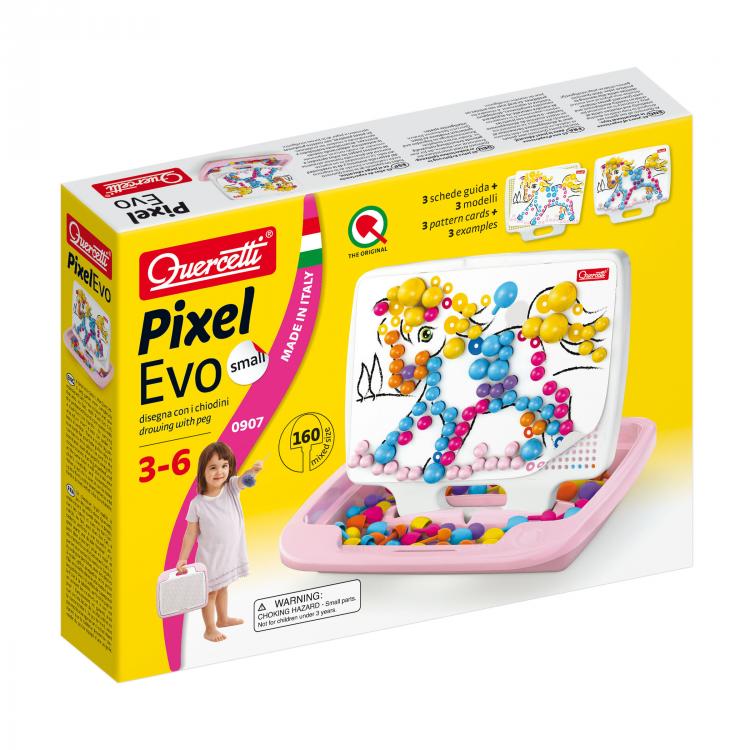 Set de joaca Quercetti Fanta Color Portabil Mozaic pentru fete, 160 piese