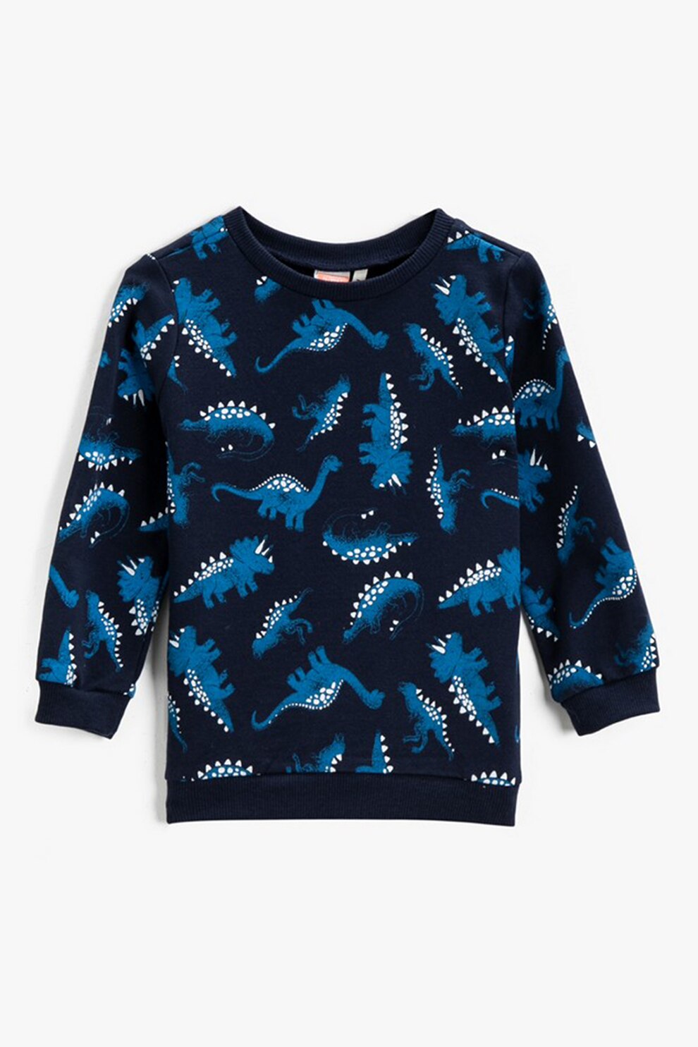 KOTON, Bluza sport cu imprimeu cu dinozauri, bleumarin inchis, alb