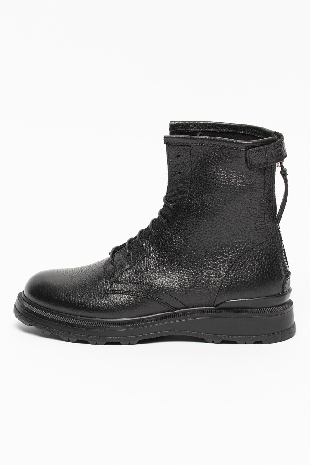 Woolrich, Ghete de piele cu aspect texturat, Negru